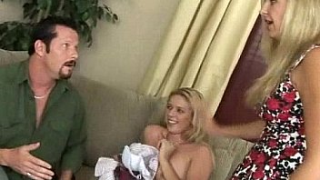 Busty milf catches teen and husband redhanded and joins