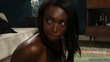 Ebony wife has kinky fantasy be tied in her home by intruder and soon after in tight rope bondage she gets rough banged