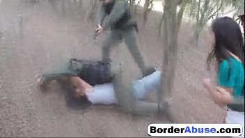 Pale cutie with perky boobs gets handcuffed and fucked by border patrol agent