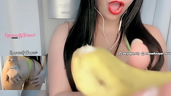 ASMR Big Boobs girl from brazil doing oral sex on a Banana, try not to cum!!!!