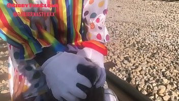 Gibby The Clown gets dick sucked on train tracks