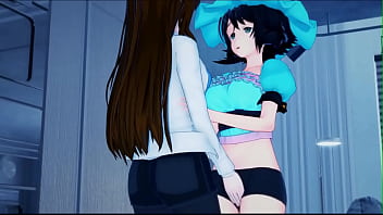 Kurisu and Mayuri have lesbian strap on sex.