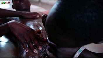 Black african threesome with cumshot