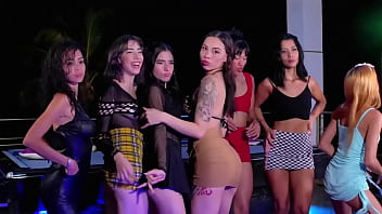 GG girls at a party perform a very hot lesbian lesbian sex show