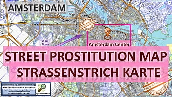 Street Map of Amsterdam, Netherlands with Indication where to find Streetworkers, Freelancers and Brothels. Also we show you the Bar, Nightlife and Red Light District in the City