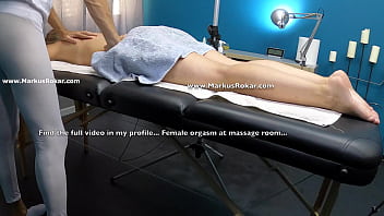 Masseur Touching with his Dick the Client's Foot and try to fingering her Pussy
